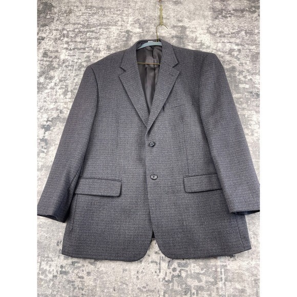 Pronto Uomo Couture Men 44 Blue Basketweave Lambswool Blazer Sport Coat Academia